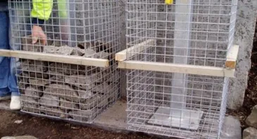 Gabion post base support